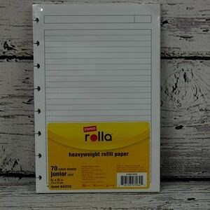 Staples Rolla Heavyweight Refill Paper Junior Size 70 Ruled‎ Sheets 5.5 x 8.5